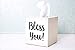 Bless You! Wood Tissue Box Cover, White