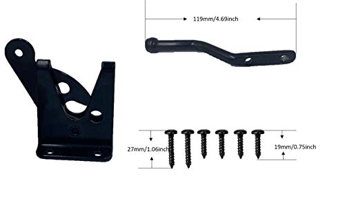 Fpz Self-Locking Gate Latch - Post Mount Automatic Gravity Lever Wood Fence Gate Latches with Fasteners,Black