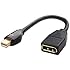 Cable Matters Mini DisplayPort (Thunderbolt&trade; 2 Port Compatible) to DisplayPort Male to Female Adapter in Black - 4K Resolution Ready