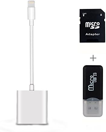 Uphig 8-Pin Lightning To SD Card Camera SD Reader Adapter Cable For iPad 4 Mini Air 2 iPhone & Andriod+Micro SD Card Reader+Card Adaptor
