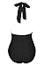 CUPSHE Women's One Piece Halter Neck Cutout Front Tummy Control Ruched Sides Swimsuit
