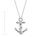 1/10 ct Diamond Anchor Twist Pendant Necklace in Sterling Silver