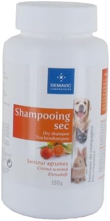 Demavic Laboratoire Dry Shampoo for Cats, Dogs and Small Pets Citrus Fragrance, 150 g