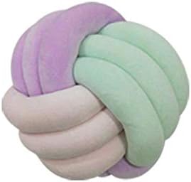 Multi Colored Pillow - 3 Colors Mixed Handmade Knot Pillow - Volleyball Shaped Creative Cushion Soft Knot Cushion,Knotted Ball Pillow Home Sofa Office Decor, Baby Sleep Throw Pillows Decoration