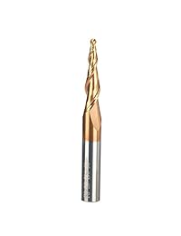 HUHAO - Punta de enrutador en espiral CNC con revestimiento TiSiN HRC55 de 0.236 in para punta de bola de metal y cobre, plástico