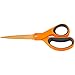 Fiskars 01-004244J Premier Softgrip Titanium Straight Adult Scissors, 8 Inch, Orange primary