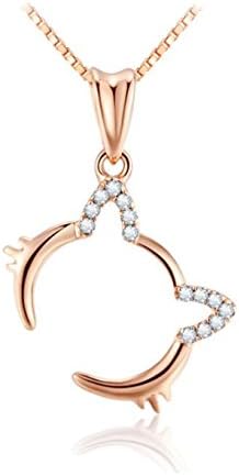 Jisela 925 Sterling Silver Cubic Zirconia My Cute Cat Pendant Necklace Wedding Anniversary Jewelry Girlfriend Gift