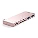 Satechi Aluminum Type-C USB 3.0 3-in-1 Combo Hub with USB-C Pass-Through - Compatible with 2020/2018 MacBook Air, 2020/2018 iPad Pro, 2017/2016 MacBook 12-Inch (Rose Gold)