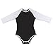 Littleforbig Adult Baby Diaper Lover ABDL Snap Crotch Romper Onesie - Baseball Reglan Sleeves, Black, Medium