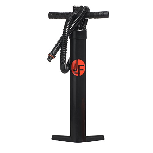 JLF | Dual Action Hand Pump with Pressure Gauge, Hose and Air Valve Adapter | for Inflatable Stand Up Paddle Boards | for 9' 10' 11' 12' SUP Packages | Inflate 12 psi, 15 psi, 20 psi