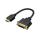 HDMI to DVI Cable, CableCreation Bi-Directional HDMI Male to DVI(24+1) Female Adapter, 1080P DVI to HDMI Conveter, 3D, 0.15M Black Compatible with HDTV,PS3,PS4,DVD,Nintendo Switch (Color: HDMI/M - DVI/F, Tamaño: 1 pack)