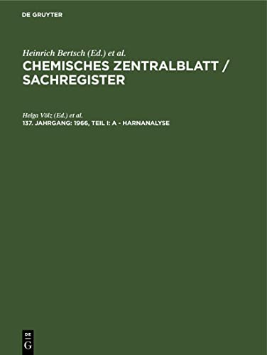 1966, Teil I: A - Harnanalyse (German Edition)