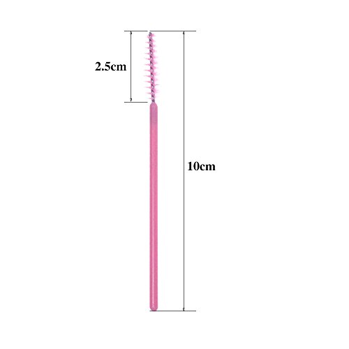 G2PLUS 100 PCS Disposable Eyelash Brushes Mascara Wands Makeup Brush Kit Cosmetic Applicators (Light Pink)