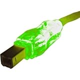 QVS 10-Feet USB 2.0 Translucent Lighted Cable with Green LEDs (CC2209C-10GNL)