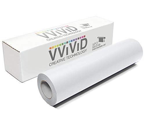 VViViD Matte White 11.8" x 84" (7ft) DECO65 Permanent Adhesive Craft Vinyl for Cricut, Silhouette & Cameo
