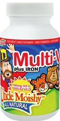 Uncle Moishy Multi-V plus Iron Chewable Zingy Cherry Flavor - 90 Chewables