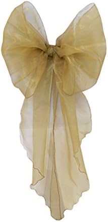 gold organza chair bows