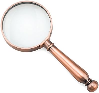 Magnifying Glasses Magnifier Retro Zinc Alloy Hand held Magnifier Reading Magnifier Glasses for Seniors, Maps, Jewellery, Reading, Insect and Hobby Observation and Classroom Science (Dia: 2.9in)