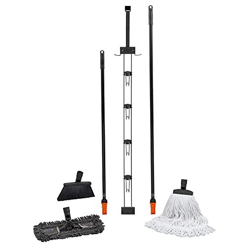 SWOPT Indoor Kit — Includes 18” Dust Mop, Cotton Mop, Angle Broom, 48” and 60” Steel Handles