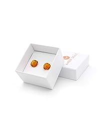 Aretes de plata fina 925 con tuerca de rosas de ámbar con ámbar auténtico báltico natural