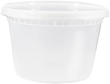 Everest Disposable Microwavable Translucent Plastic Deli Container with Lid - 250 / Case (250, 16oz)