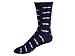 Made in USA.Mid Calf Navy Blue Canvas pastel hot pink Mustaches Socks- Size 7-13