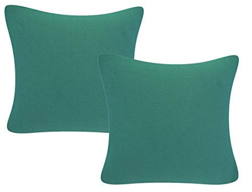 Yellow Weaves™ Cotton Canvas Decorative Cushion Covers (16 X 16 Inches) Set of 2, Green Color