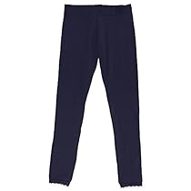 French Toast Toddler Girls' Lace Trim Legging, Navy, 3T
