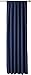 Amazon Basics Room Darkening Blackout Window Curtain with Rod Pocket and Tie Back, 52 x 84 Inches, Navy Blue - Set of 2