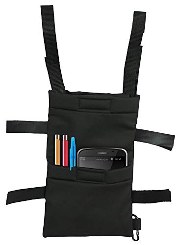 Crutch Bag Pouch - Accessory Tote for Crutches Provides Easy Hands-Free Access with Crutch Handle Covers Included for Men or Women - Black Color and Lightweight Design