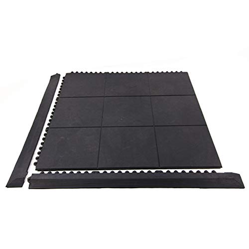 IncStores Evolution Rubber Floor Tiles - Equipment Mats, Gym Flooring and Utility (Center Tiles, 5 Pack)
