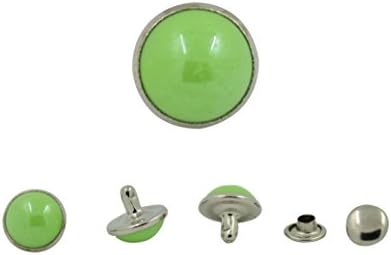 20 pcs. Green Pearl Metal Rapid Rivet Stud Buttons Leather Craft Fashion Accessories Diy Decor Sizes 10 mm.