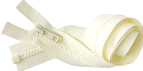 ZipperStop Wholesale Authorized Distributor YKKSport Separating Zipper 30 Inch Color 502 Ivory (Special) Vislon Jacket Zip YKK #5 Molded Plastic (1 Zipper/pack)