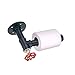 Sunmall Vintage Rustic Toilet Paper Holder,Wall Mounted Retro Industrial Pipe Roll Tissue Holder for Bathroom, Bedroom, Kitchen,Electroplated Finish Black with Red Handle
