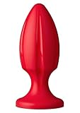 Doc Johnson Platinum Premium Silicone - The Rocket - Anal Toy with Suction Cup Base - Butt Plug - Red