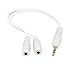 SaiTech 3.5mm Stereo Jack Splitter Cable Adapter for Mp3 Player, Mobile Phone, Laptop, PC, Headphone Speakers - 3.5mm Male to 2 X Female - White …
