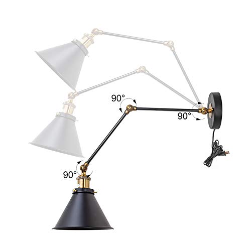 Sconce IKEA LNC Modern Glass Adjustable Swing Arm Wall Sconce