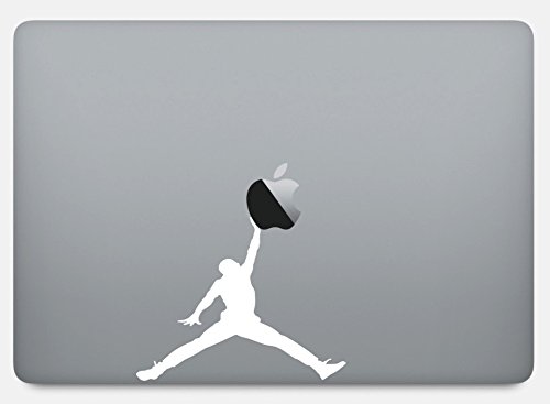 Basketball Sports Shooting Apple Macbook Laptop Die-cut Vinyl Decal Sticker (White)