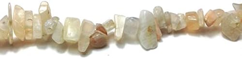 Beads Moon Stone Chips 35" Strand Sold 1 Strand Color Size Vary Slightly