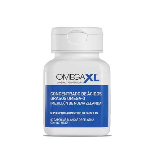 Suplemento de apoyo articular OmegaXL, para alivio - Suplemento muscular natural, aceite de mejillón de labios verdes, capsulas de gel blandas, sin fármacos, 60 unidades