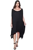 Gemomine Womens Loose Fit Poncho Tunic Top with Rounded Hem