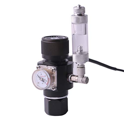 Fzone Aquarium CO2 Regulator Triple Stage with DC Solenoid and Bubble Counter Check Valve Compatible Painball Tank CGA320 CO2 Cylinder