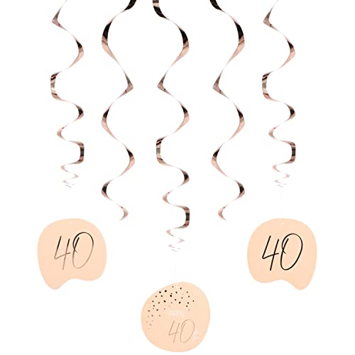 Folat 67540 Hängedeko Elegant Lush Blush 40 Jahre - 5 Stück