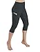 ODODOS Women's High Waisted Yoga Capris with Pockets,Tummy Control Non See Through Workout Sports Running Capri Leggings, Charcoal,Large