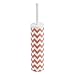 InterDesign Una Slim Toilet Bowl Brush and Holder - Bathroom Cleaning Storage, Coral/White Chevron