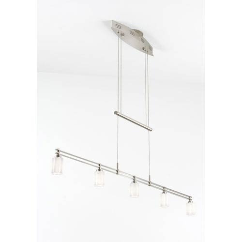 Holtkoetter 5515 SN G5014 Halogen Low-Voltage Contemporary Chandelier, Satin Nickel with Morning Star Glass
