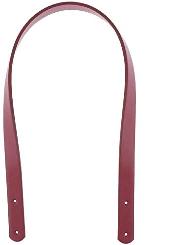 POFET 60cm Solid PU Leather Tote Bag Belt Strap Handbag Handle for Bag Making, Purse Making sew on Bag Handle a Pair (2 Pieces) - Red