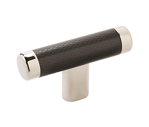 Amerock BP36556PNBBR Esquire 2-5/8 in (67 mm) Length Polished Nickel/Black Bronze Cabinet Knob