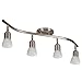 Brushed Nickel 4 Light Transitional Track Light Wall or Ceiling Mount Light Fixture with Adjustable Alabaster Glass Shades