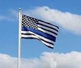 Thin Blue Line American Flag | Durable Polyester | Supporting Local Law Enforcement | Donation To Charity With Every Purchase | With Brass Grommets | 3 X 5 ft